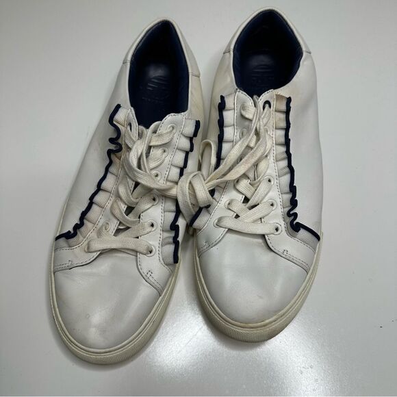 Tory Burch Ruffle sneakers. Size 10M. White with elegant‎ black ruffle. - Picture 10 of 10
